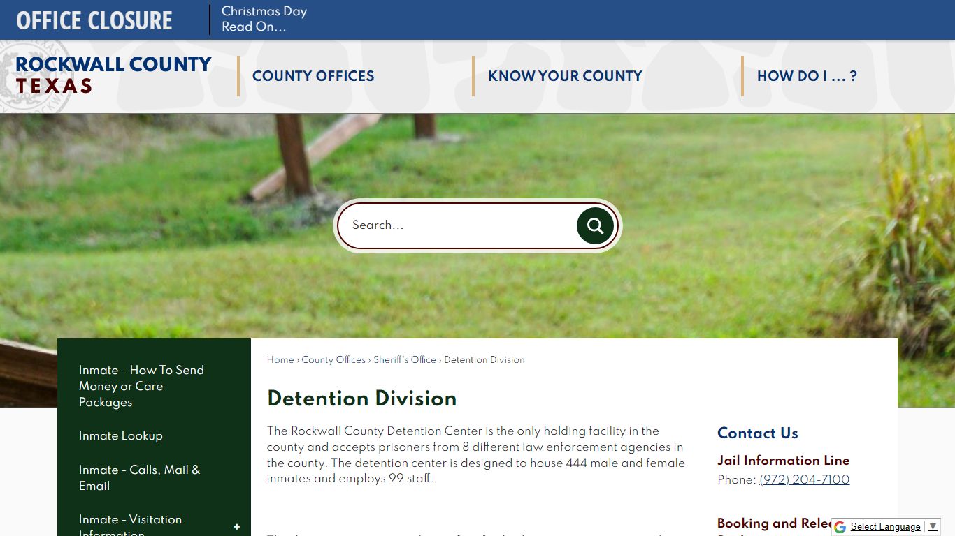 Detention Division | Rockwall County-Official Website