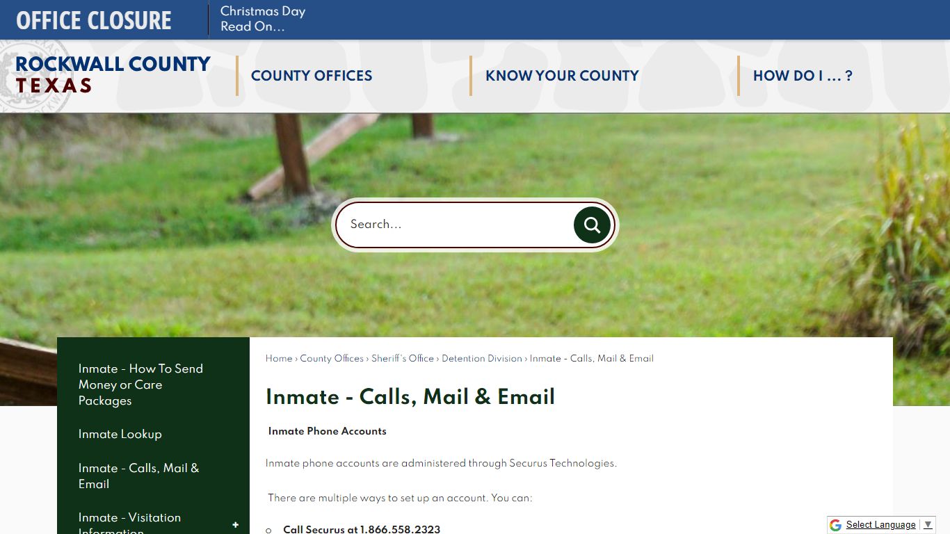 Inmate - Calls, Mail & Email | Rockwall County-Official Website